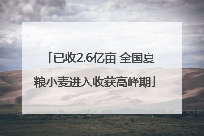 已收2.6亿亩 全国夏粮小麦进入收获高峰期